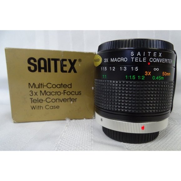Saitex Multi Coated 3x Macro Focus Tele-Converter Lens w/ Case for Canon - Picture 1 of 5